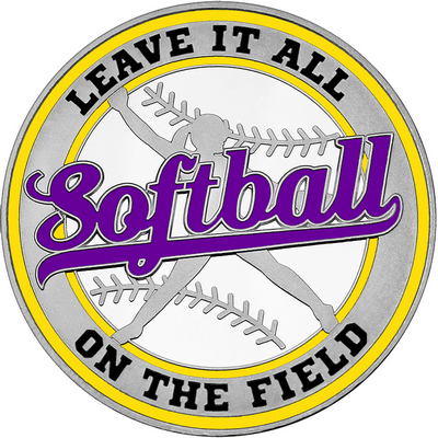 Purple "Softball" with Yellow Outer Circular Borders